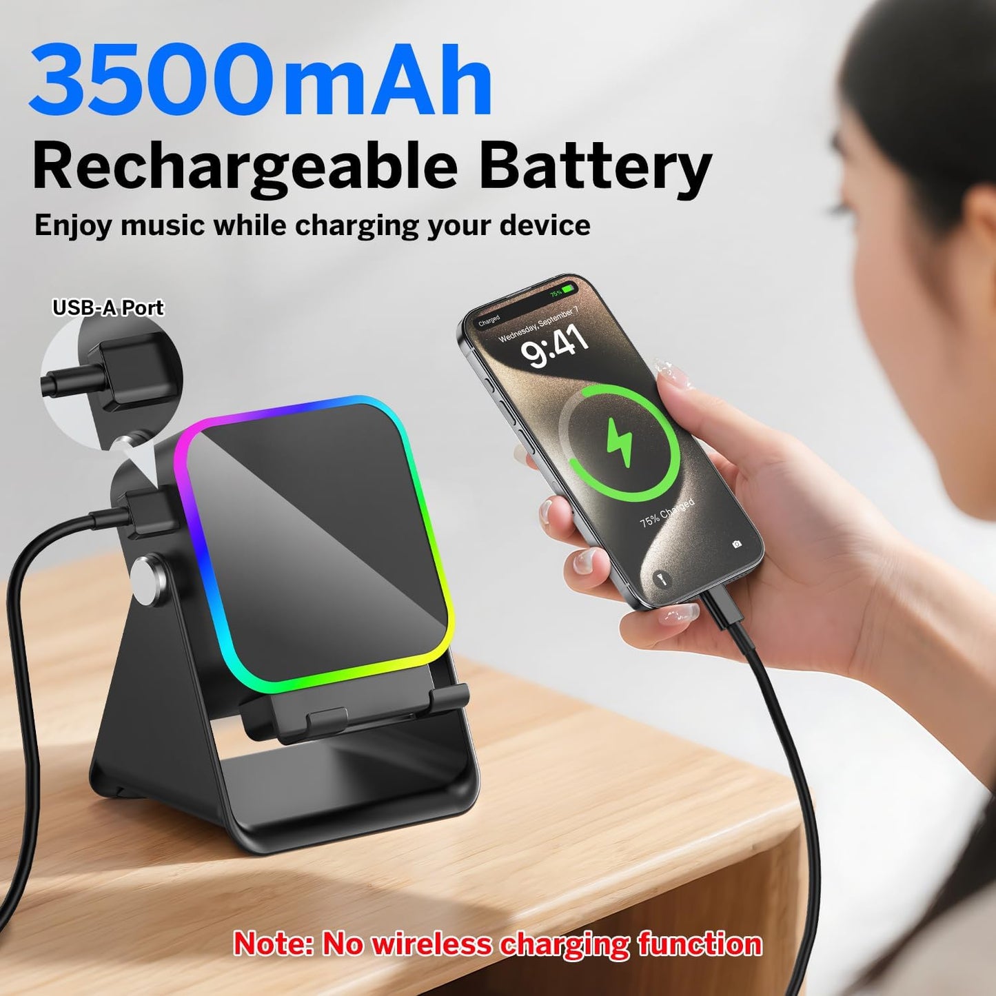 ๐ฅ Limited Time Offer! ๐ฅ Wireless Induction Speaker 5-in-1 w/ Phone Stand & RGB Lights | Perfect Gift Idea ๐ | FREE Shipping!