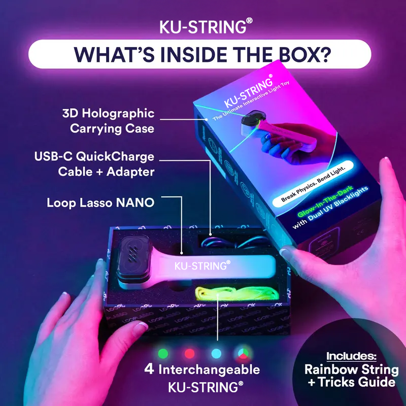 🌟 KU-STRING® NANO – The Ultimate Glowing String Launcher Toy!&nbsp;🌟