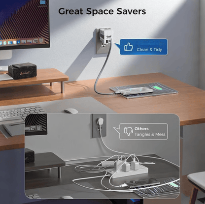 2-in-1 GaN PD3.0 Charger with Retractable Cables（Plug specifications: US standard plug）
