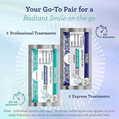 NATRAVOR Teeth Whitening Strips - 16-Day Treatment with Non-Slip, Dry Strip Technology - Whitening Designed with Care for a Brighter Smile