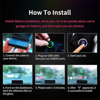 🚗 Head-Up Display Car GPS Digital Speedometer – HUD for Cars, Trucks & Motorcycles