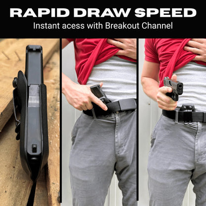 Breakout 2.0 IWB Holster: Patented Rapid-Draw Channel - Zero-Second Presentation in Close Quarters - Ultra-Slim Kydex Design