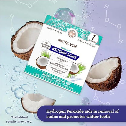 NATRAVOR Teeth Whitening Strips - 16-Day Treatment with Non-Slip, Dry Strip Technology - Whitening Designed with Care for a Brighter Smile
