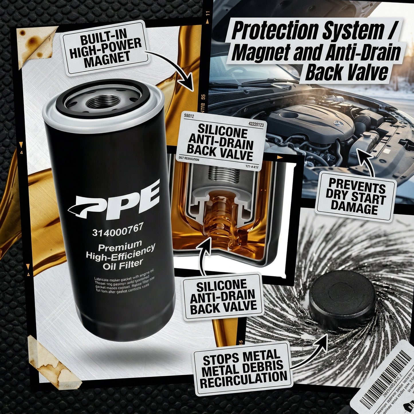 ⚙️ PPE Premium High-Efficiency Engine Oil Filter
