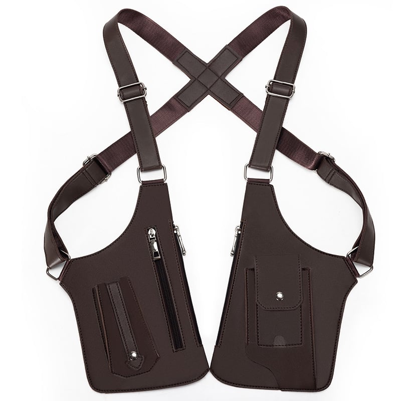 Adjustable Underarm Shoulder Bag for Men and Women - Anti-theft Hidden Storage for Cell Phones and Other Hunting and Outdoor Gear, Premium Leather. Crossbody Fanny Pack Lightweight Pockets