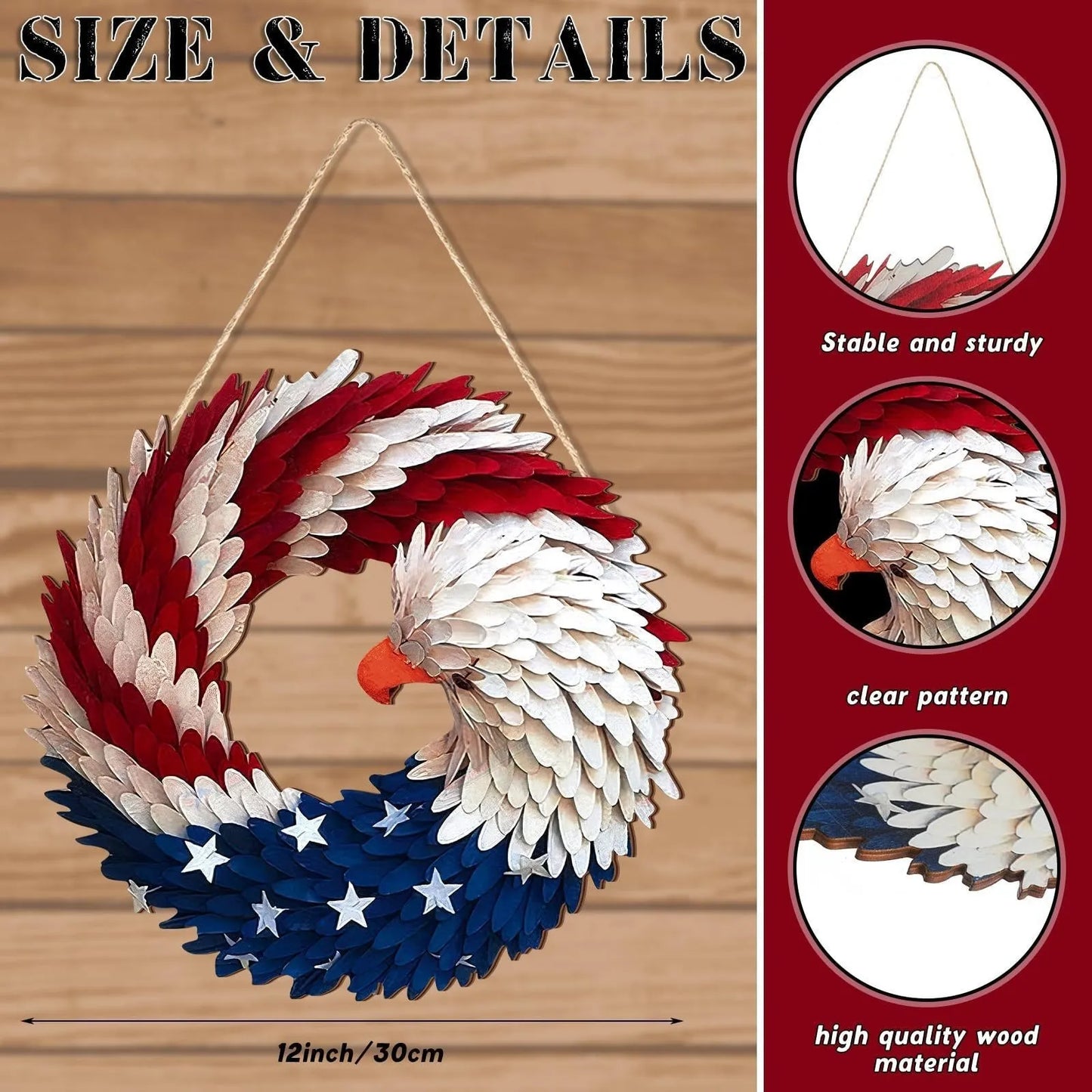 🔥Handmade U.S Eagle 250th Anniversary Patriotic Wreath💖BUY 2 FREE SHIPPING ONLY TODAY !