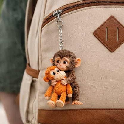 🐵3D Viral Punch Monkey Keychain with Gifts Coin💕- Emotional Gift for Animal Lovers, Family, Friends, Loved Ones🎁