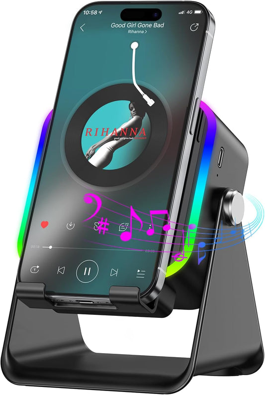 🔥 Limited Time Offer! 🔥 Wireless Induction Speaker 5-in-1 w/ Phone Stand & RGB Lights | Perfect Gift Idea 🎁 | FREE Shipping!