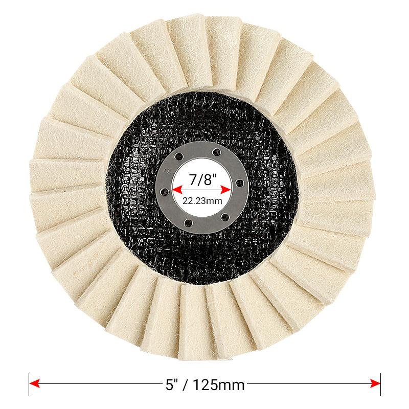 3PCS 5-Inch Wool Flap Polishing Wheels for Angle Grinders