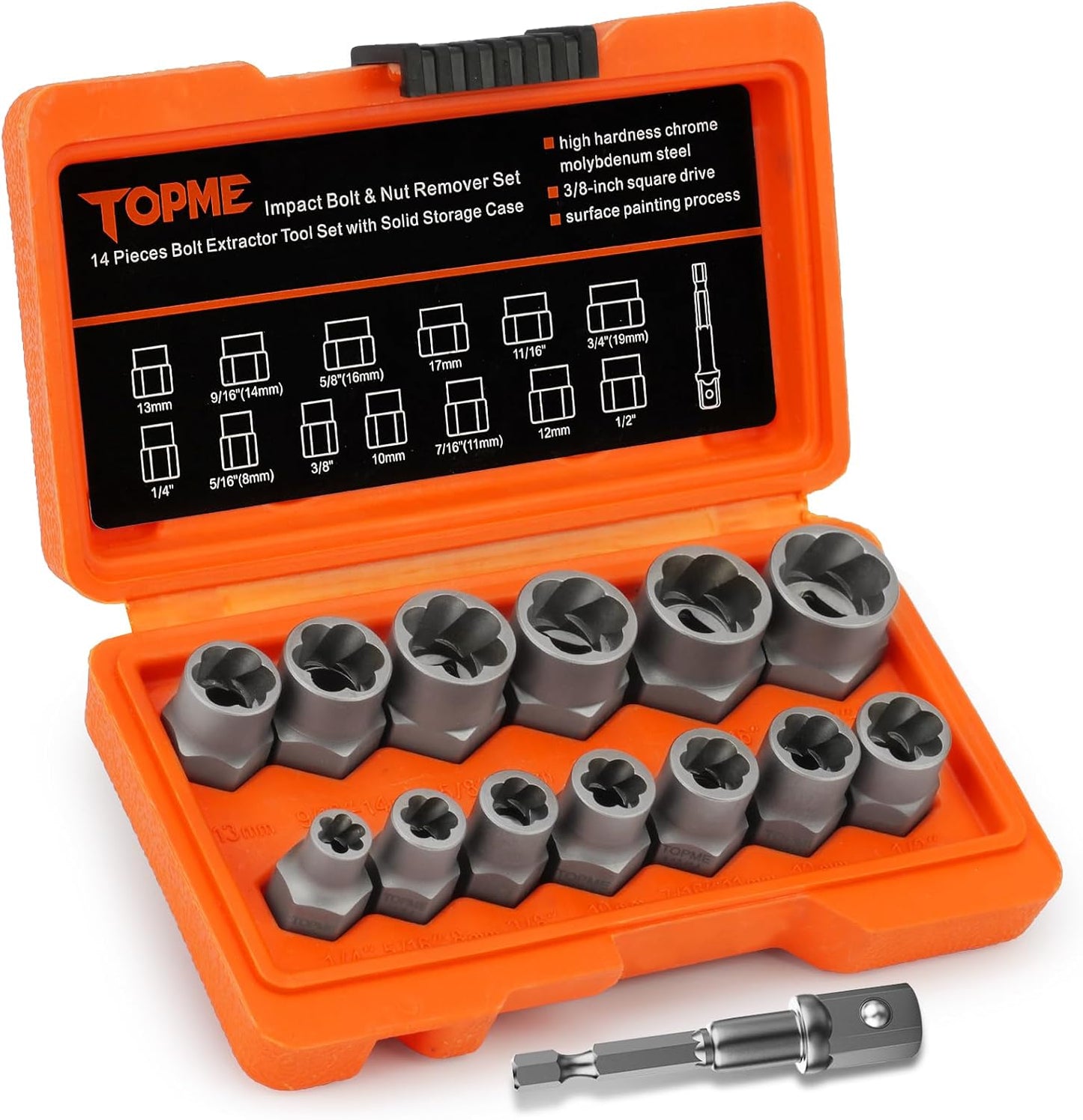 Bolt Extractor Kit, 13+1 Piece – Professional Bolt & Nut Removal Solution