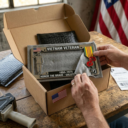 🎖️Vietnam Veteran Tribute License Plate Frame | Perfect for Front & Rear Use