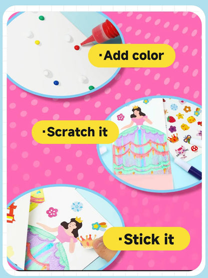 Rainbow Squeeze Art Kit - Creative Scratch & Color Art Set for Kids