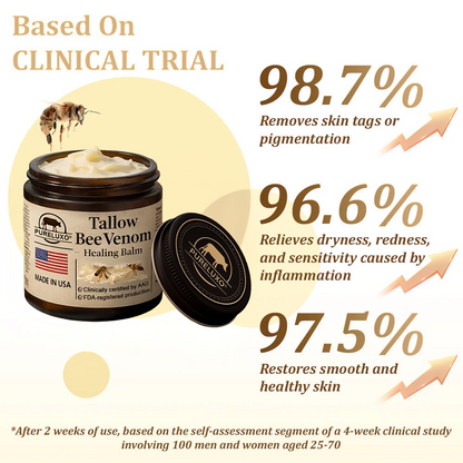 【70% OFF Ends Today】Pureluxo® 🐄Tallow Bee Venom Healing Balm（Targets Bumps, Wrinkles & Stressed Skin — Without Steroids）