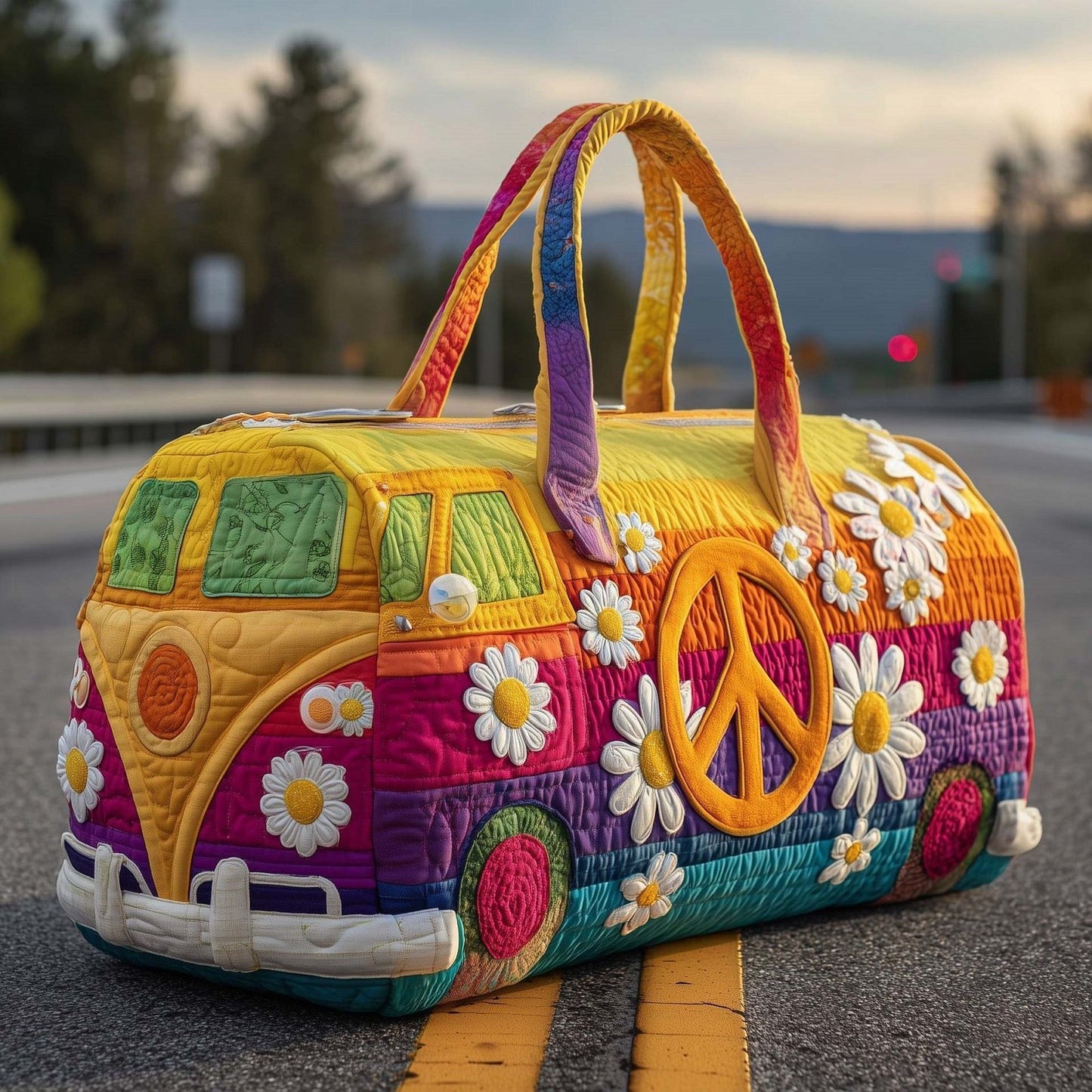 🔥LAST DAY 50% OFF - Hippie Van Quilted Duffle Bag