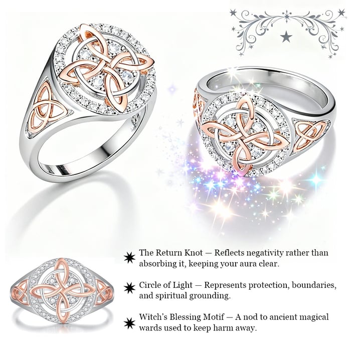 🔥⏰Last Batch Selling Fast!🔮💍Handmade S925 Witch's Return-Knot Protection Ring💞Protect Your Loved Ones