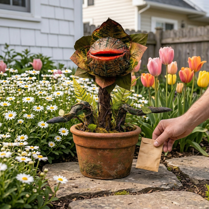 Whimsical Carnivorous Plant Planter Décor for Garden, Porch & Potting Bench