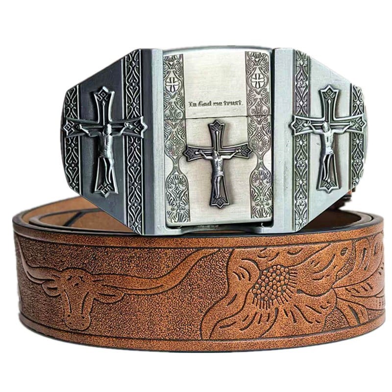 Hidden Lighter Belt Buckle for Men