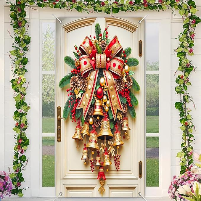 🎉【Instantly Transform Your Christmas Ambiance | Golden Door Cover Lights Up Your Home】🎉