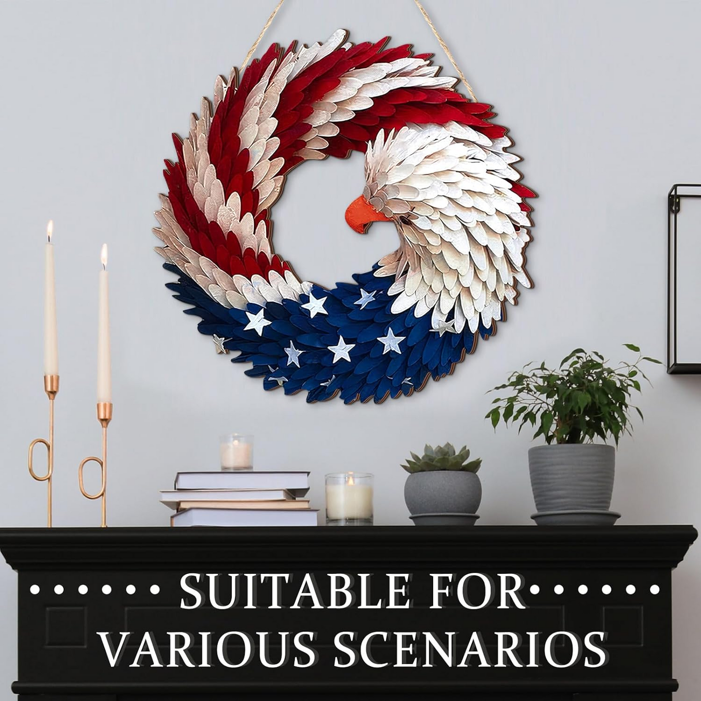 🔥Handmade U.S Eagle 250th Anniversary Patriotic Wreath💖BUY 2 FREE SHIPPING ONLY TODAY !