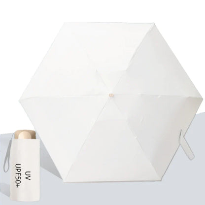UPF50+ Umbrella Mini Pocket Sun Shade Umbrella Portable Vinyl Folding Rain Travel Umbrella UV Protection Parasol Capsule