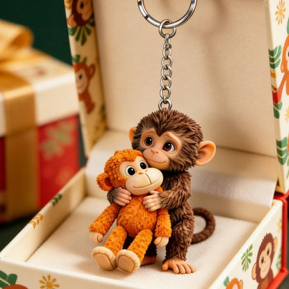 🐵3D Viral Punch Monkey Keychain with Gifts Coin💕- Emotional Gift for Animal Lovers, Family, Friends, Loved Ones🎁