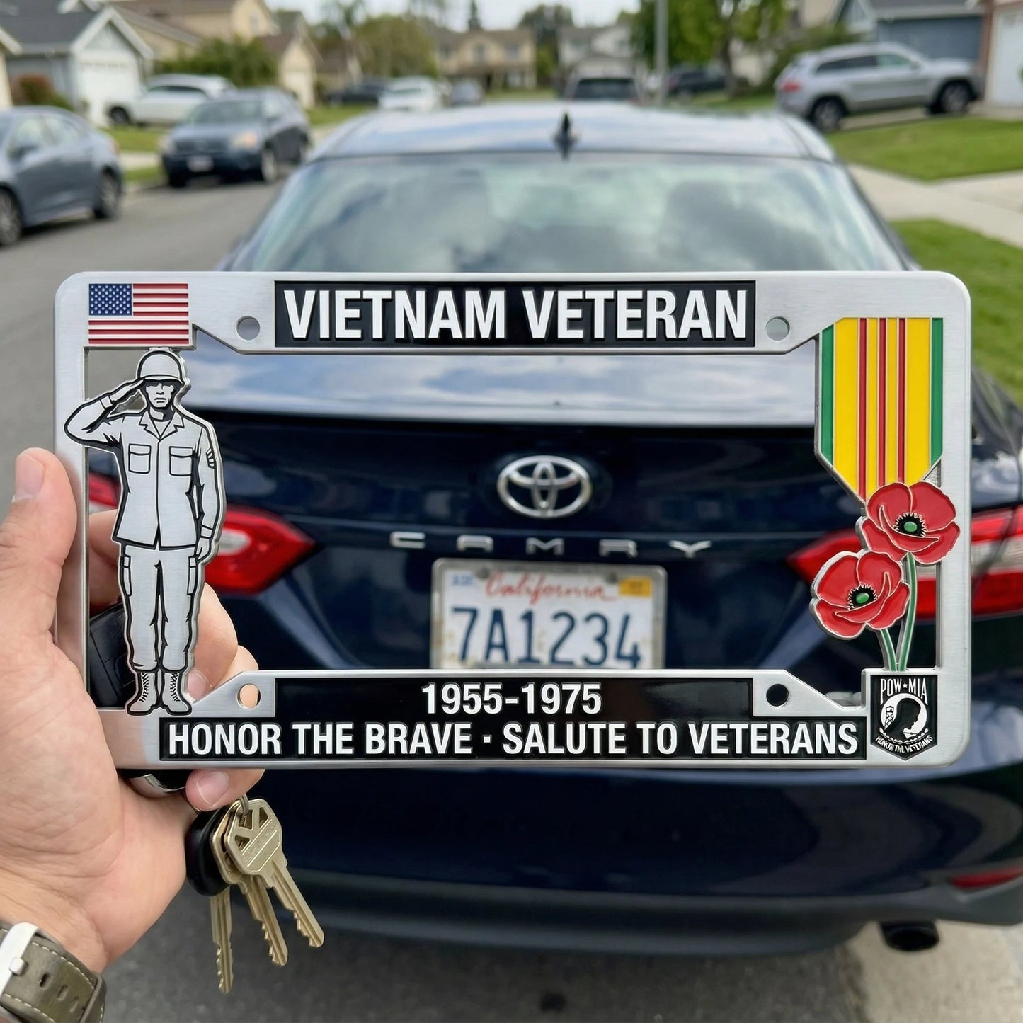 🎖️Vietnam Veteran Tribute License Plate Frame | Perfect for Front & Rear Use