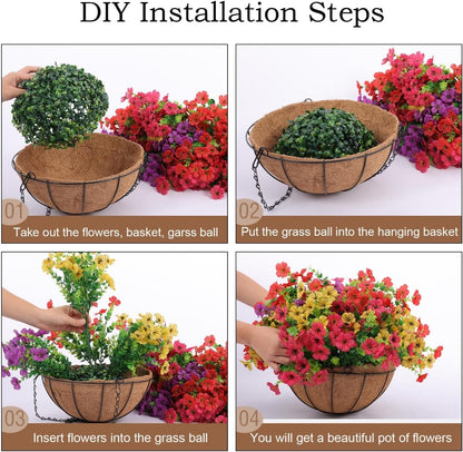 Last Day Promotion! 🔥 Simulated Hanging Flower Basket🌸 No Watering, No Wilting💧—Just a Picture Perfect Home Every Single Day.