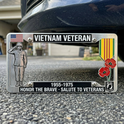 🎖️Vietnam Veteran Tribute License Plate Frame | Perfect for Front & Rear Use