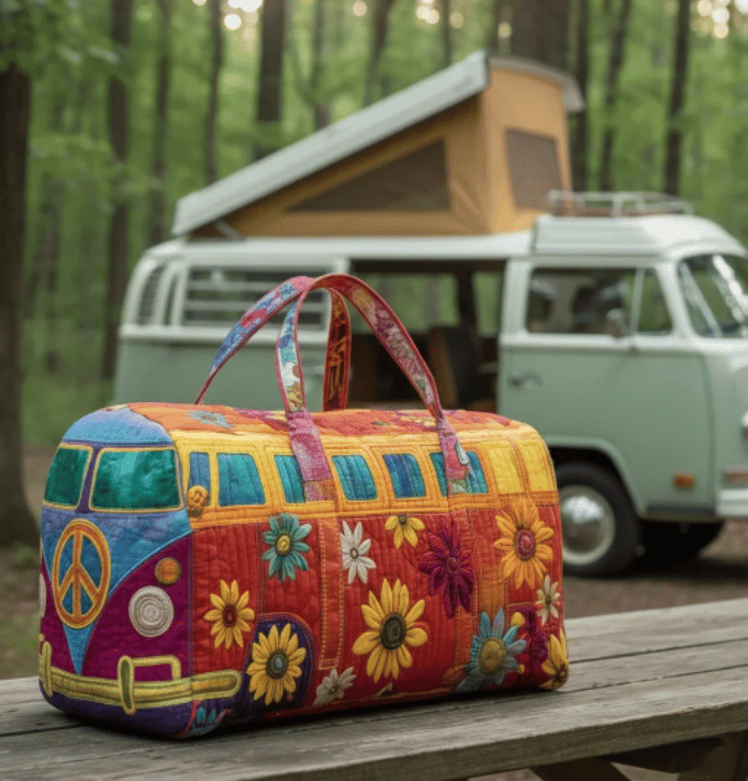 🔥LAST DAY 50% OFF - Hippie Van Quilted Duffle Bag