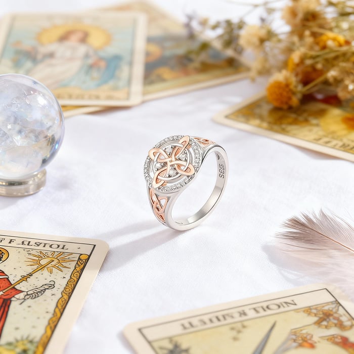 🔥⏰Last Batch Selling Fast!🔮💍Handmade S925 Witch's Return-Knot Protection Ring💞Protect Your Loved Ones