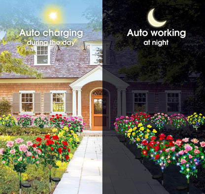 🌸✨ EverGlow Memorial Garden Bloom Lights – Solar Powered Outdoor Flower Stakes🏷️