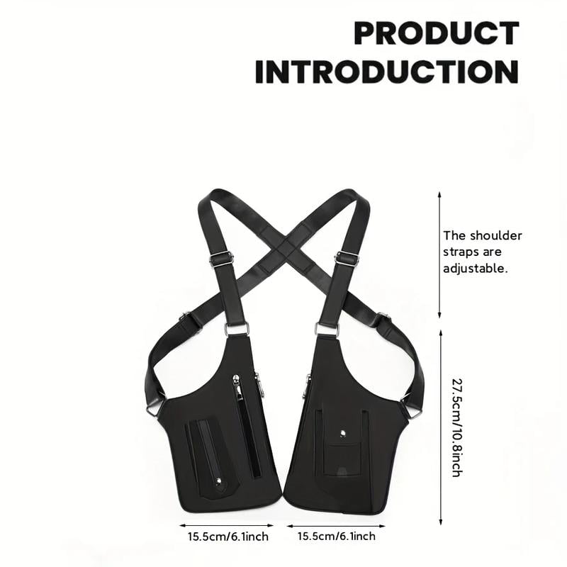 Adjustable Underarm Shoulder Bag for Men and Women - Anti-theft Hidden Storage for Cell Phones and Other Hunting and Outdoor Gear, Premium Leather. Crossbody Fanny Pack Lightweight Pockets