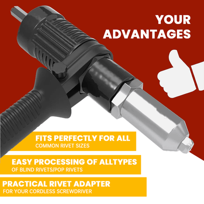 Pro-Grade Electric Rivet Gun Adapter – Turn Your Drill into a Riveting Beast