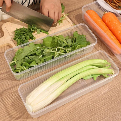 1/5PCS Refrigerator Storage Boxes Scallions Fresh Box Food Container Cold Storage Crisper Sealed Fridge Organiser with Lid Jars