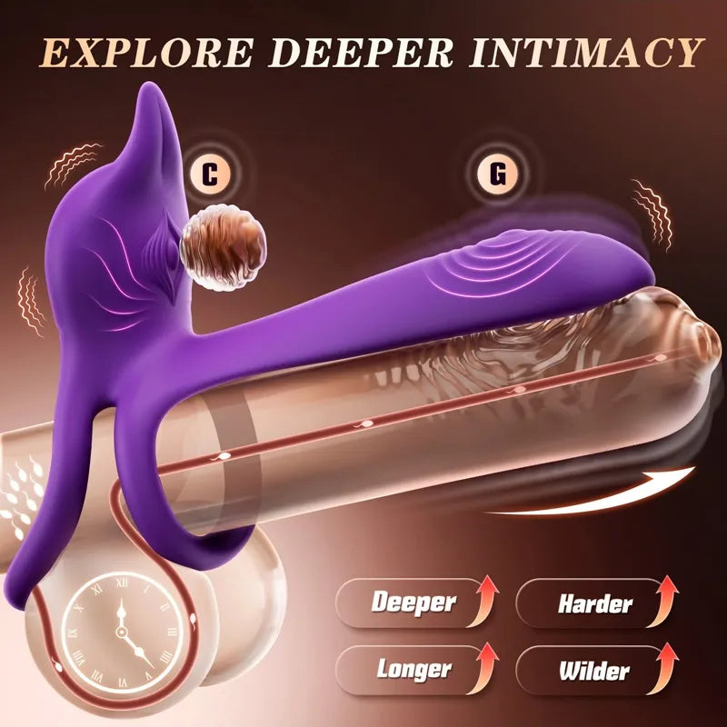 🎁LOVILDS™ Enchanted Girl Luxe Smart Vibrating Ring – App-Controlled Pleasure for Couples 💫